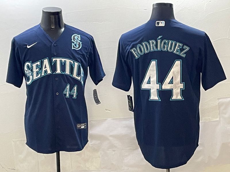 Men Seattle Mariners 44 Rodriguez Drak Blue Game 2025 Nike MLB Jersey style 5